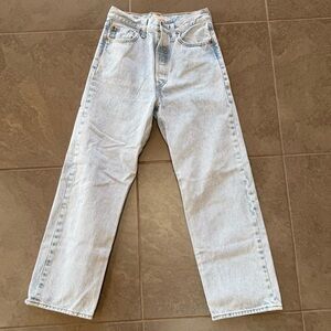 Levi's Light Blue Ribcage Straight Ankle Jeans